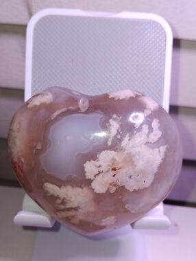 Crystal Flower Agate Heart Shaped